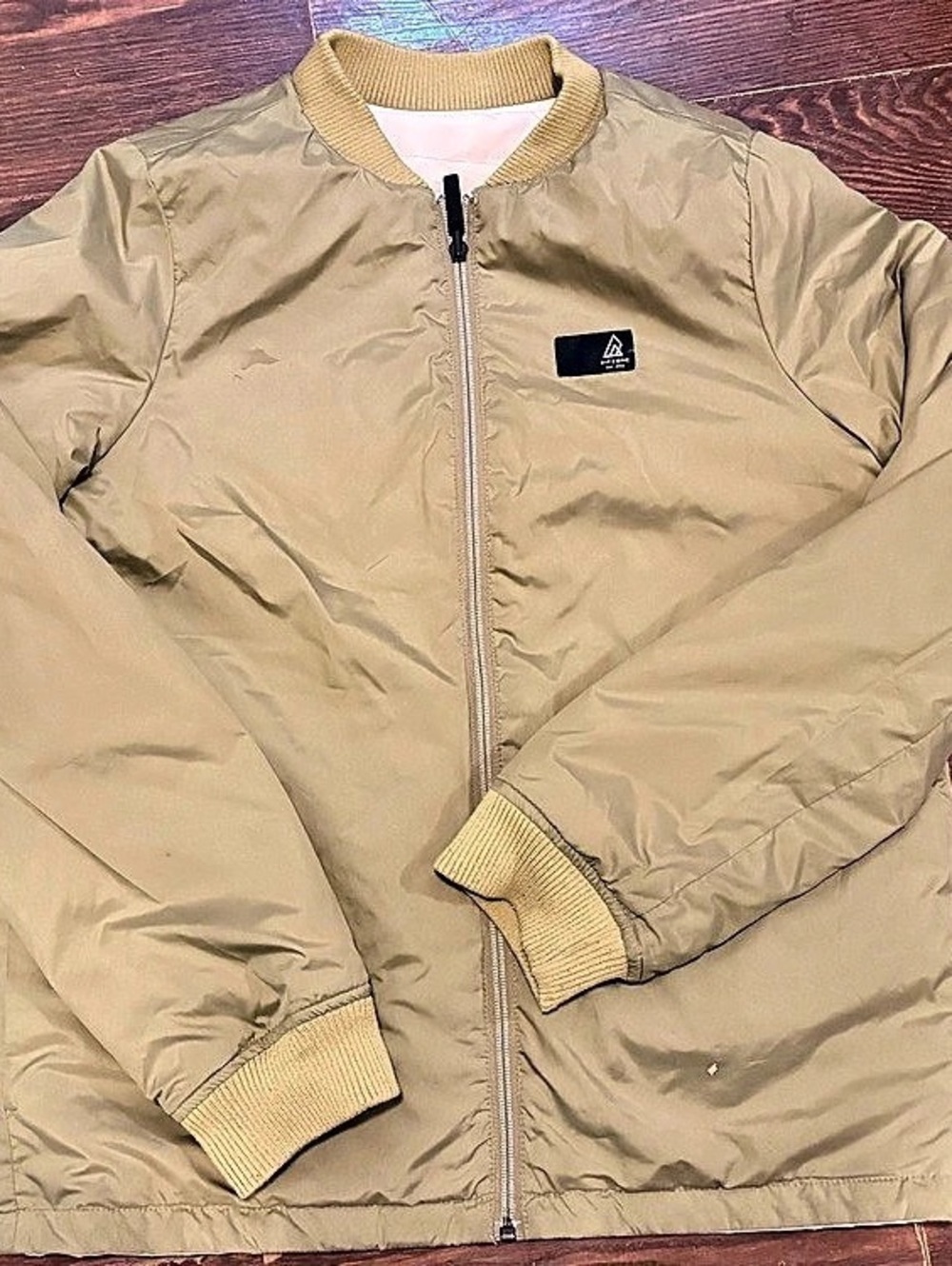 Ripzone Boys Alfred Reversible Bomber Jacket Cement / Olive Green Size XL